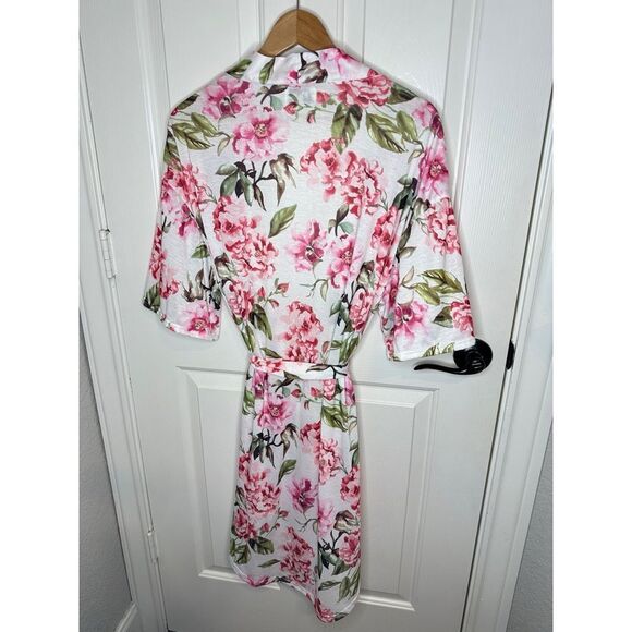 Show Me Your MuMu Garden Of Blooms White Pink Floral Bride Robe OS Girly Boho - Picture 4 of 7